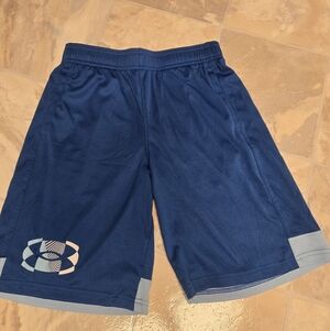 Under Armour Blue Athletic Shorts with Light Blue Accents
